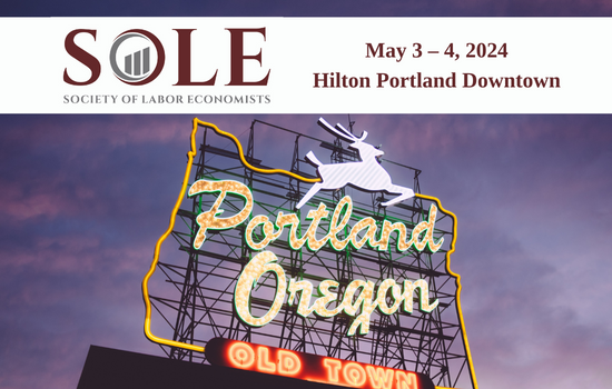 SOLE May 3-4, 2024 Hilton Portland Downtown banner over a nighttime backdrop of a Portland Landmark sign